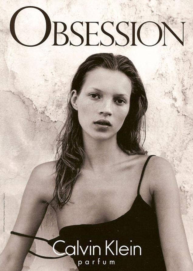 2. This Calvin Klein sexy perfume that makes most people fall in love with, Obsession is represented by Kate Moss.