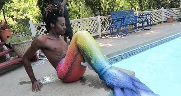 24-year-old Montel is a professional merman!