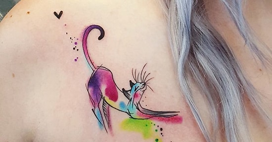 21 яркая идея для тату с грациозными котиками