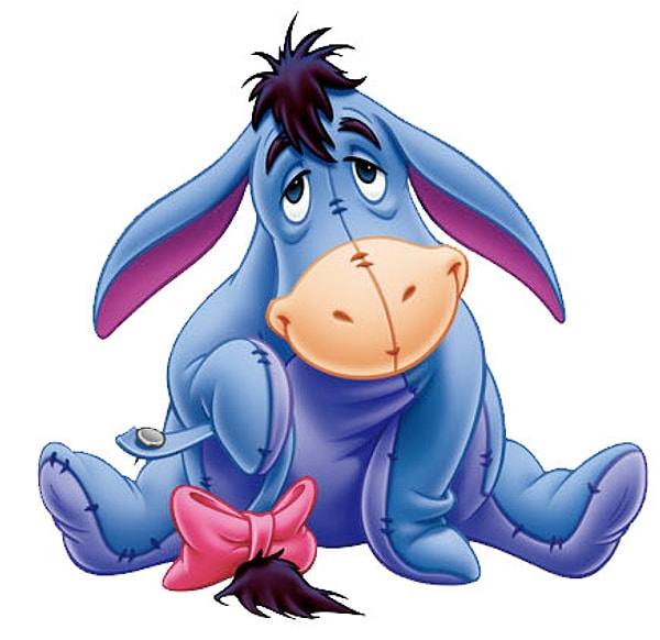 4. На носу ослика Иа лицо лысого человечка