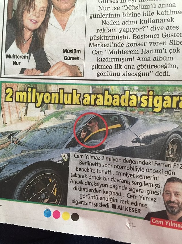 3. Yani sorun 2 milyonluk arabada sigara içmesi mi? Yoksa arabada sigara içmesi mi?