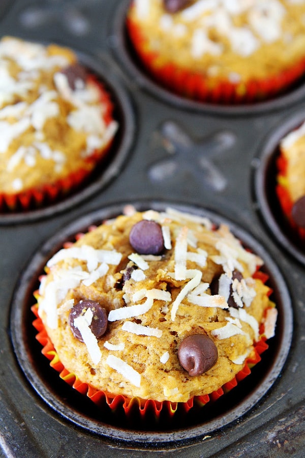 6. Кексы с тыквой, кокосом и шоколадной крошкой