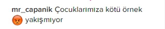 Kimileri onu kötü örnek olmakla suçladı...