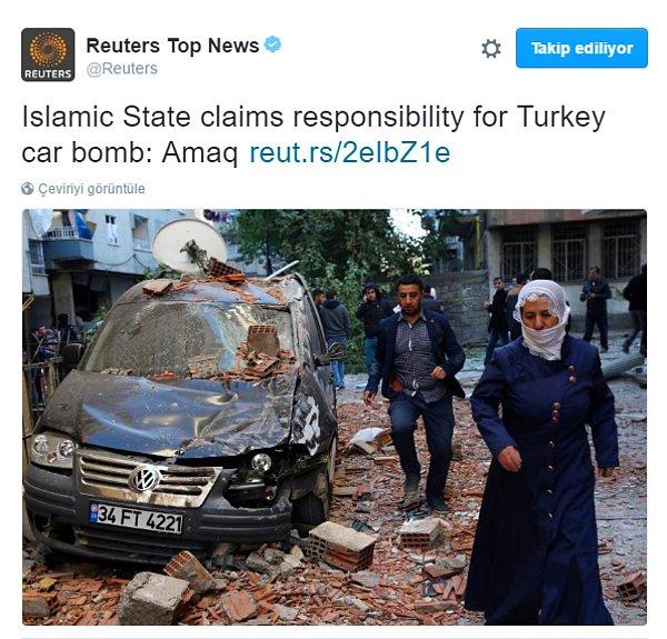 IŞİD'in saldırıyı üstlendiği haberini duyuran Reuters, örgüte yakın Amaq haber ajansını kaynak gösterdi.