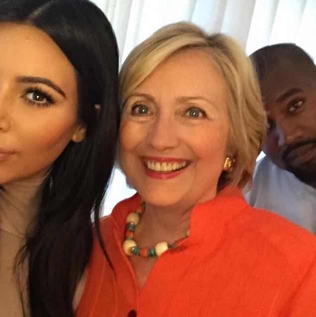 6. Hillary Clinton hangs out with Kim Kardashian and Kanye West!