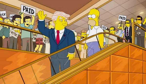 Evet... Simpson'u yayınlayan Fox TV geçtiğimiz temmuz ayında yayınladığı ayrı kısa bir animasyonda ise, baba Homer Simpson'un para karşılığında bir Donald Trump seçim mitingine katıldığını gösteriyor.