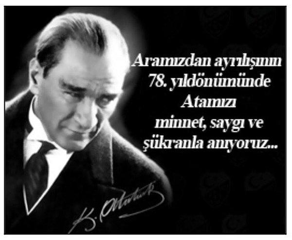 5. TFF: "Büyük Önder Mustafa Kemal Atatürk'ü saygıyla anıyoruz"