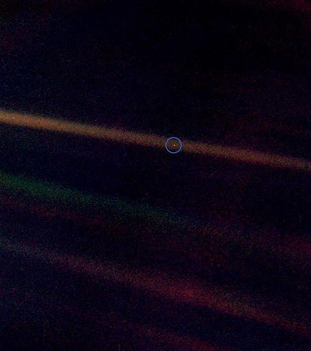15. Pale Blue Dot is a photograph of planet Earth taken on February 14, 1990, by the Voyager 1 space probe from a record distance of about 3 billion miles.