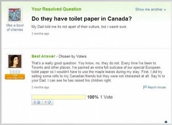 3. Kanadalıların gözlerine inanamayacağı bir soru...