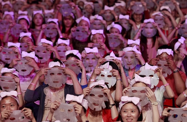 1. The Guinness World Record for most number of people applying facial masks.
