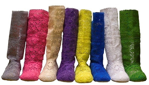 8. Вязаные сапоги летом