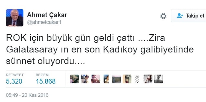 Laf Sokma Sanatında Master Yapmış Ahmet Çakar'dan 15 İğneleyici Tweet