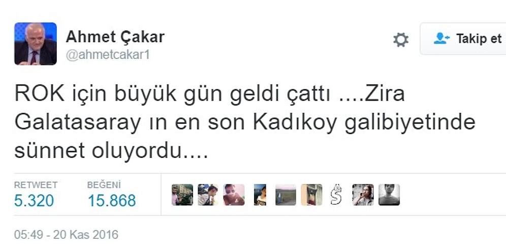 Laf Sokma Sanatında Master Yapmış Ahmet Çakar'dan 15 İğneleyici Tweet