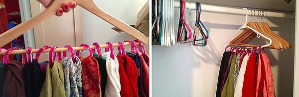 4. Решение для перемешанных шарфиков, шалей и т.д. в вашей ванной!