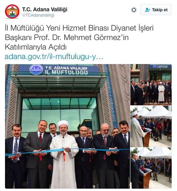 Bina, Diyanet İşleri Başkanı Görmez ve Adana Valisi Demirtaş ile birlikte kurum müdürleri, 81 ilin müftüsü ve çok sayıda kişinin katıldığı törenle dün açıldı.