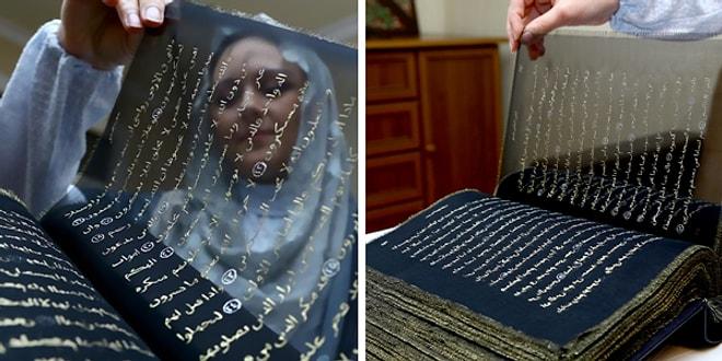 3 Yıl Uğraşıp Kur'an'ın Tamamını 50 Metrelik İpek Kağıda Altınla Tekrar Yazan Sanatçı