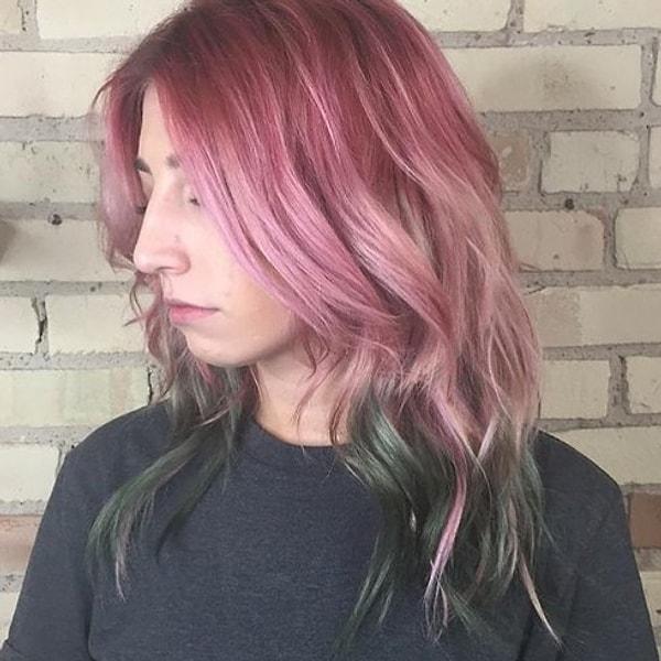10. İlhamını karpuzdan alıp Instagram'ı yaz renklerine boyayan saçlar: