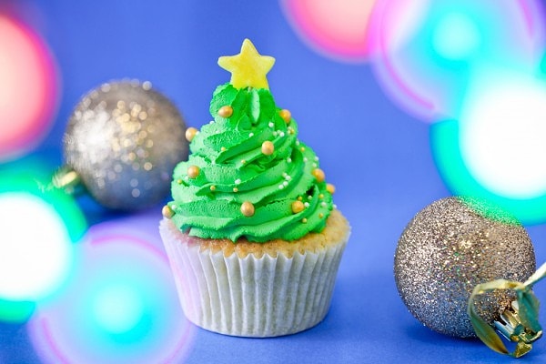 3. Капкейки "Новогодняя елочка"