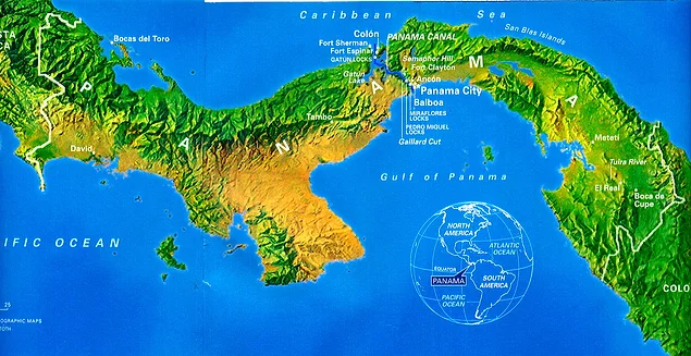 Panama Kanalı'nın Karayip tarafı, Pasifik tarafından daha batıdadır.