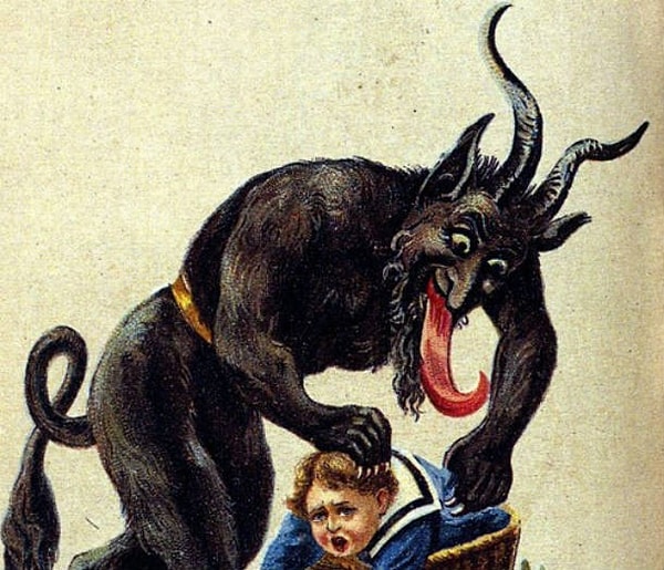 1. В Австрии к маленьким деткам, которые весь год вели себя плохо вместо местного Деда Мороза (Святого Николая) приходит страшное чудовище Крампус.