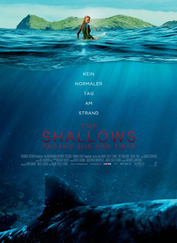 19. 'The Shallows' posteri Blake Lively'nin bacaklarını unutmuşa benziyor.