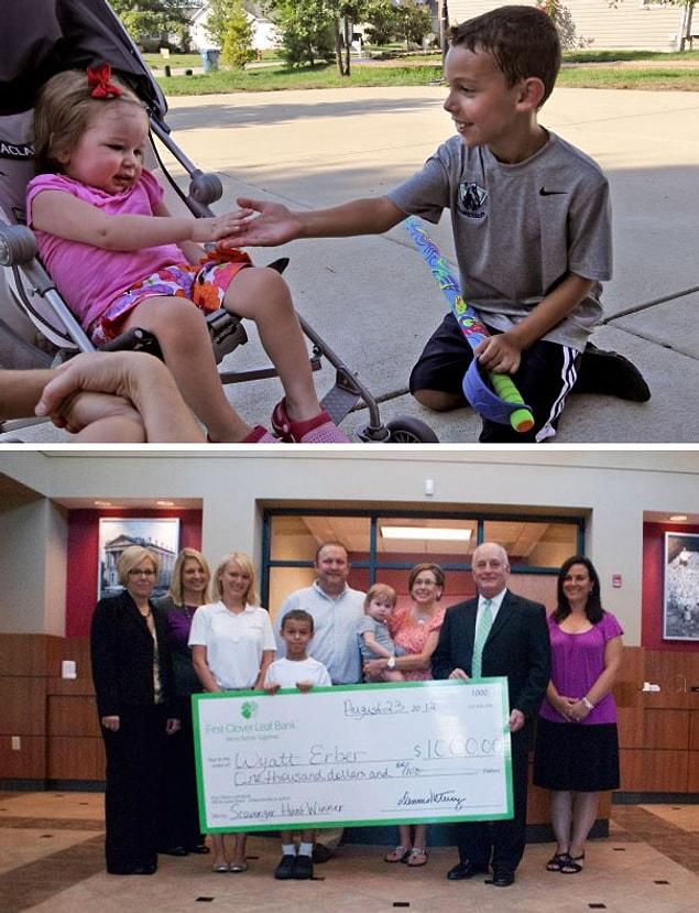 12. This kid who donated $1,000, that he earned in a small scale lottery, to their little neighbor who is battling leukemia.