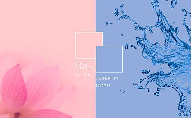 Pantone geçtiğimiz yıl, tarihinde bir ilke imza atmış ve 2016'nın rengini iki ton halinde açıklamıştı: Rose Quartz & Serenity!