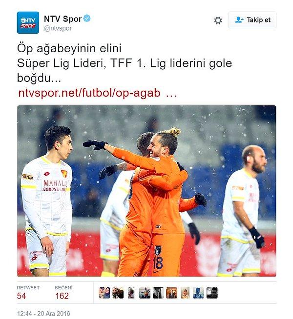 NTV Spor, maçın skorunu bu manşetle paylaştı.