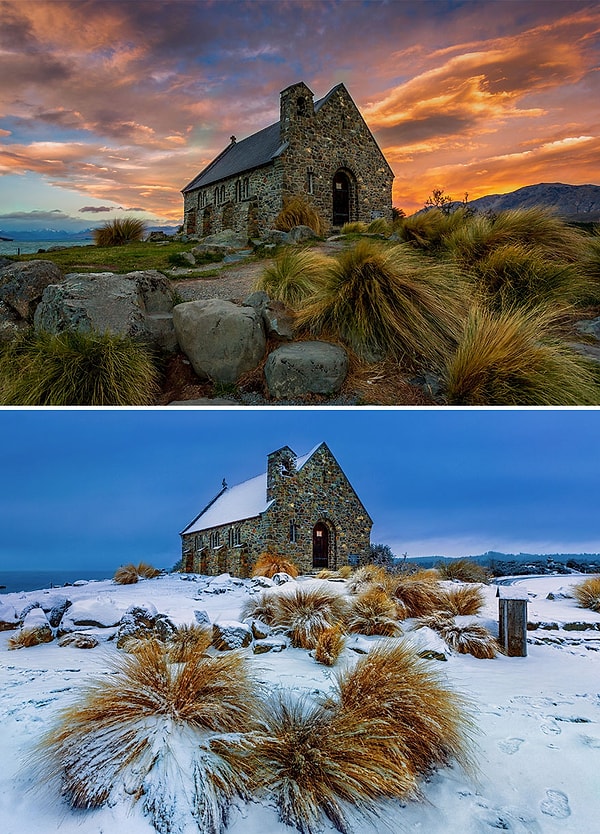 28. The Good Shepherd Kilisesi, Tekapo Gölü, Yeni Zelanda