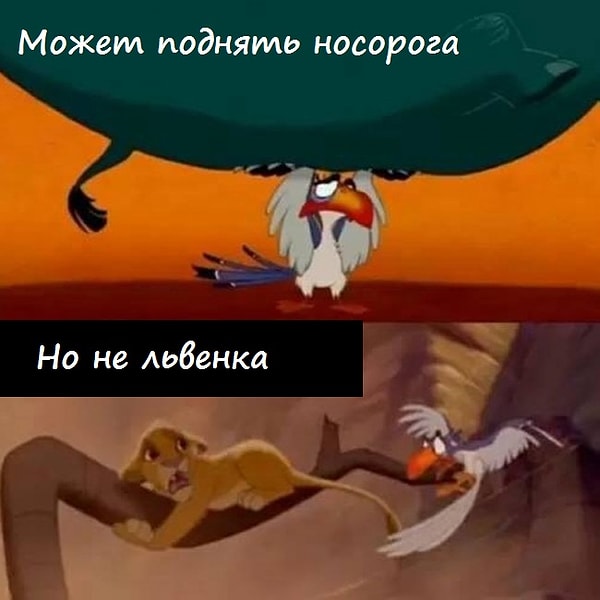 4. Видимо потому, что львенок весит больше, чем носорог 😶