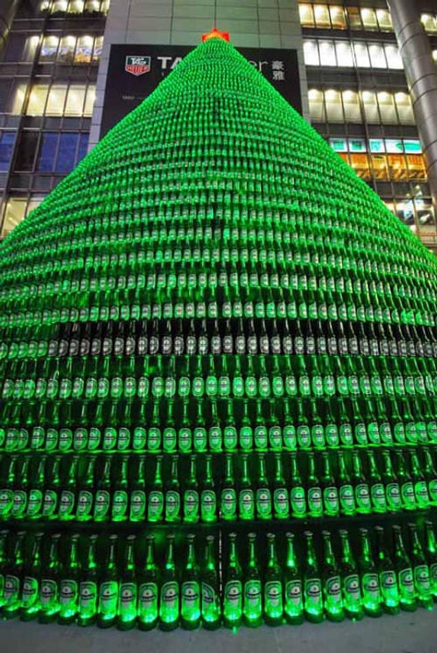 12. Christmas Trees from Heineken Bottles