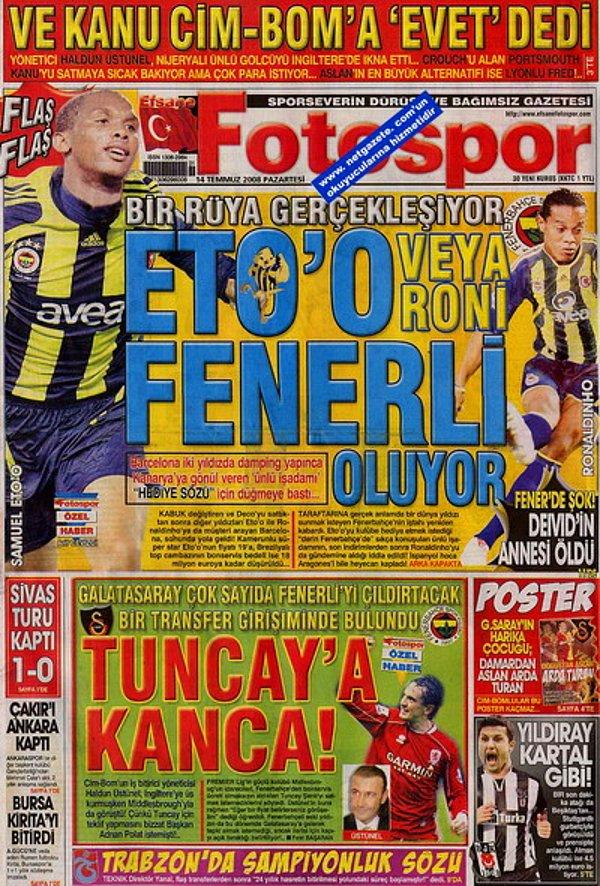 1. Eto'o yıllar boyunca her transfer döneminde Türkiye'nin her takımına transfer oldu.