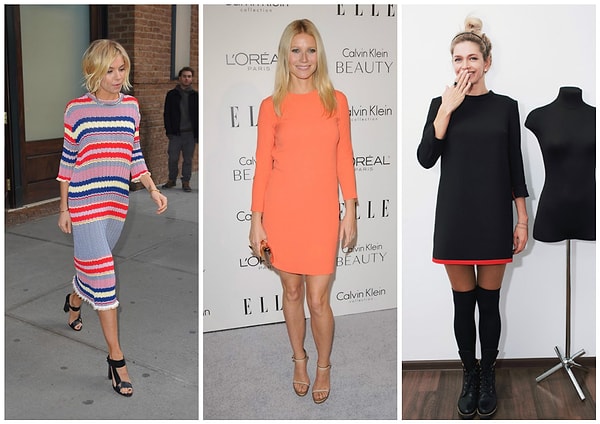 2. Цельнокроеное прямое платье