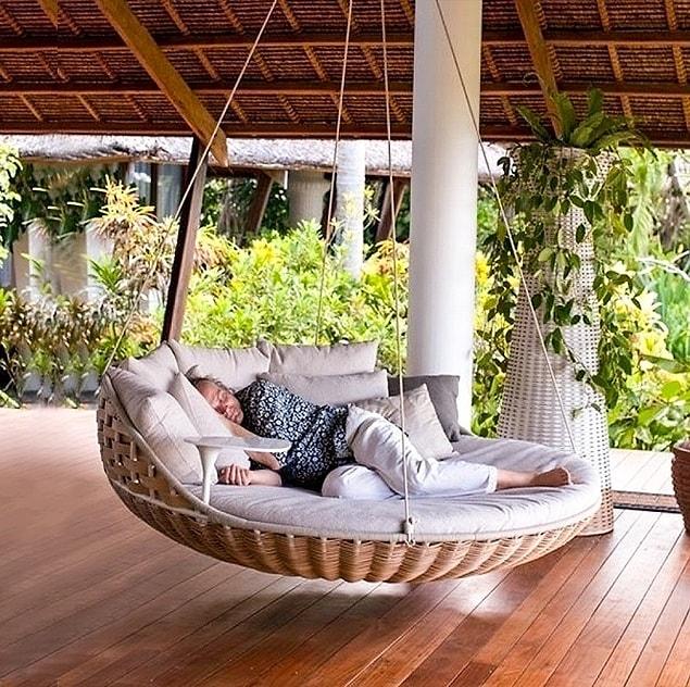 19. This hanging bed which is developed to provide you the sweetest sleep of your life.