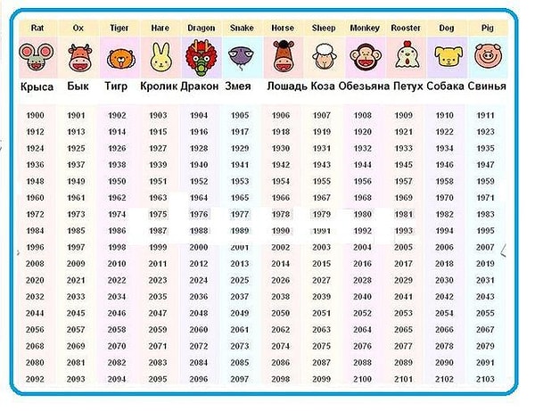 7. Восточный календарь, чтобы всегда знать под знаком какого животного пройдет следующий год.