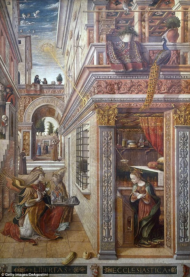 "The Annunciation with Saint Emidius", (Aziz Emidius'tan Duyuru) (1486)