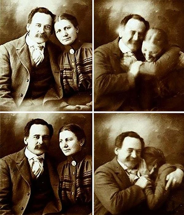 2. 1890larda bir çift fotoğrafları çekilirken gülmemeye çalışıyor.
