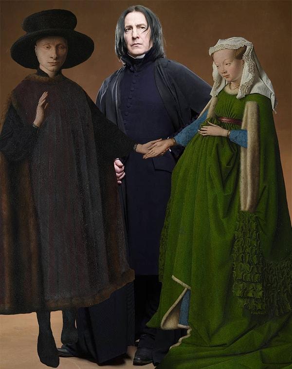 7. Arnolfini'nin Evlenmesi (Jan van Eyck) + Snape (Harry Potter)