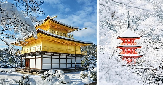 Редкие фото заснеженного Киото: зимняя сказка в гостях у Японии