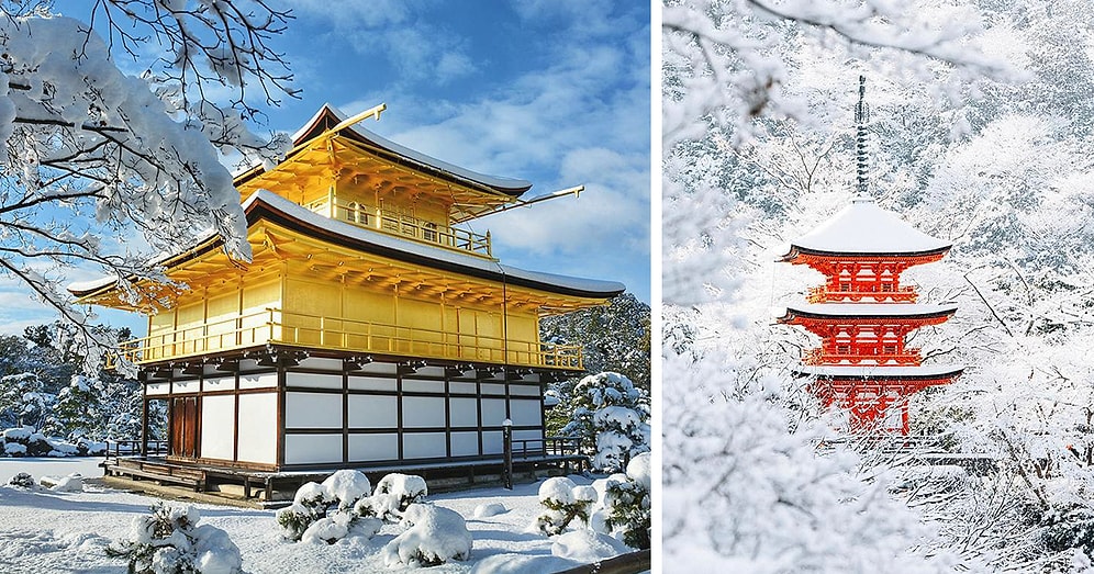 Редкие фото заснеженного Киото: зимняя сказка в гостях у Японии