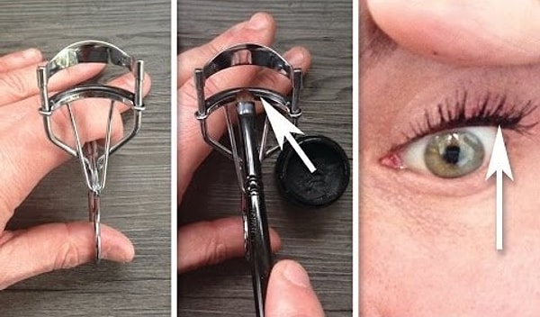 5. Создание стрелки при помощи щипцов для завивки ресниц