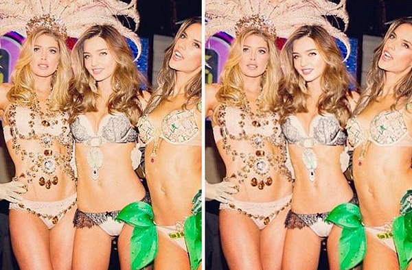 4. Даже если вы - одна из ангелов Victoria's Secret, вам тоже иногда может потребоваться фотошоп! Пример тому - Миранда Керр!