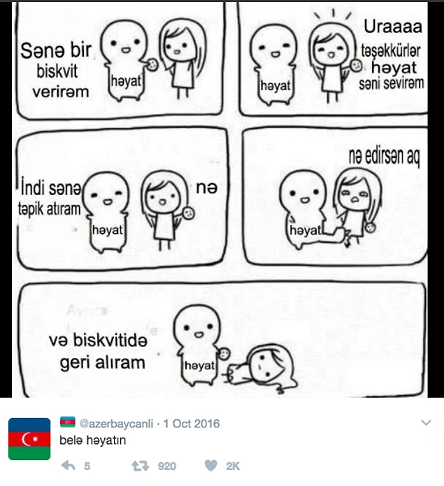 Azerbaycanlı Hesabından Size Azerice'yi Daha da Sevdirecek 19 Yaxşı Tweet
