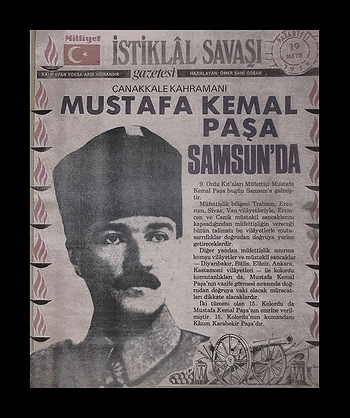 9. Ordu Müfettişliği'ne atandıktan 19 gün sonra 19 Mayıs 1919'da Bandırma gemisindeki kendisi dahil 19 kişiyle birlikte Samsun'a ayak bastı ve burada 19 gün kaldı.