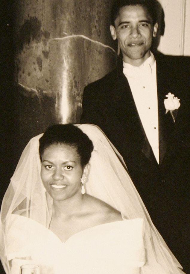 9. October 18th, 1992; Barack and Michelle Obama doing a family photoshoot for their wedding