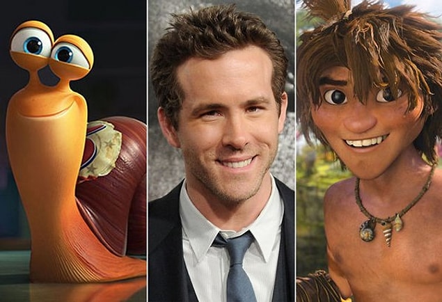 4. Ryan Reynolds - Theo from Turbo & Guy from The Croods
