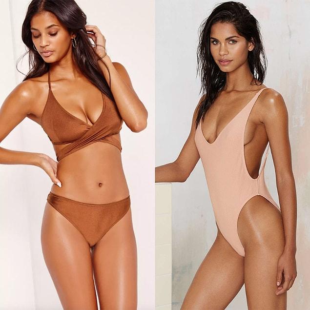 Nude swimwear is any bikini or swimsuit in the nude tones.