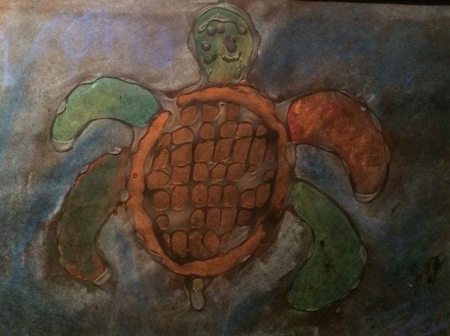 3. Another watercolor drawing for her homework at 6 years old.