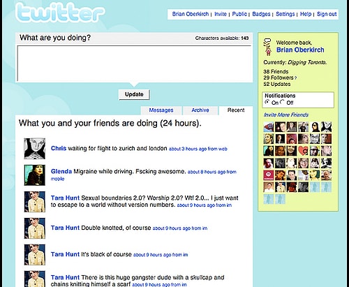 Facebook ve Twitter bu şekildeydi.