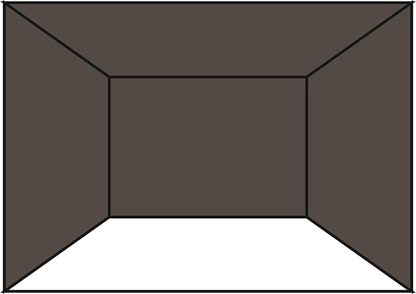 10. Цветные потолок, боковые и задняя стены